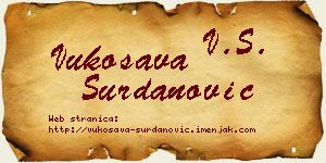 Vukosava Surdanović vizit kartica
